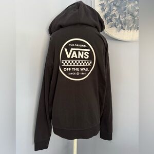Vans Black Pullover Hoodie with White Logo Circle